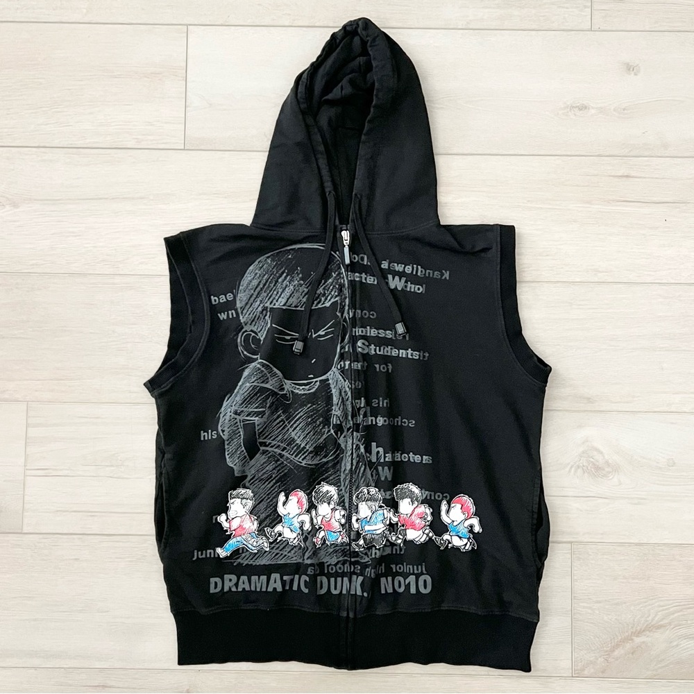 Number (N)ine Takahiro Miyashita Slam Dunk Anime Sleeveless Hoodie Zip Up Size 3